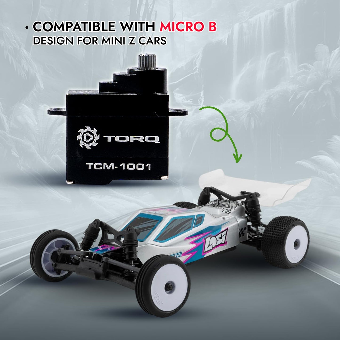 Helidirect TORQ Servo Coreless Micro Servo for Losi Micro B Upgrades Mini Z 1/27 1/28 RC Cars Brushed Mini RC Buggy 1/24 Scale Accessories High Torque