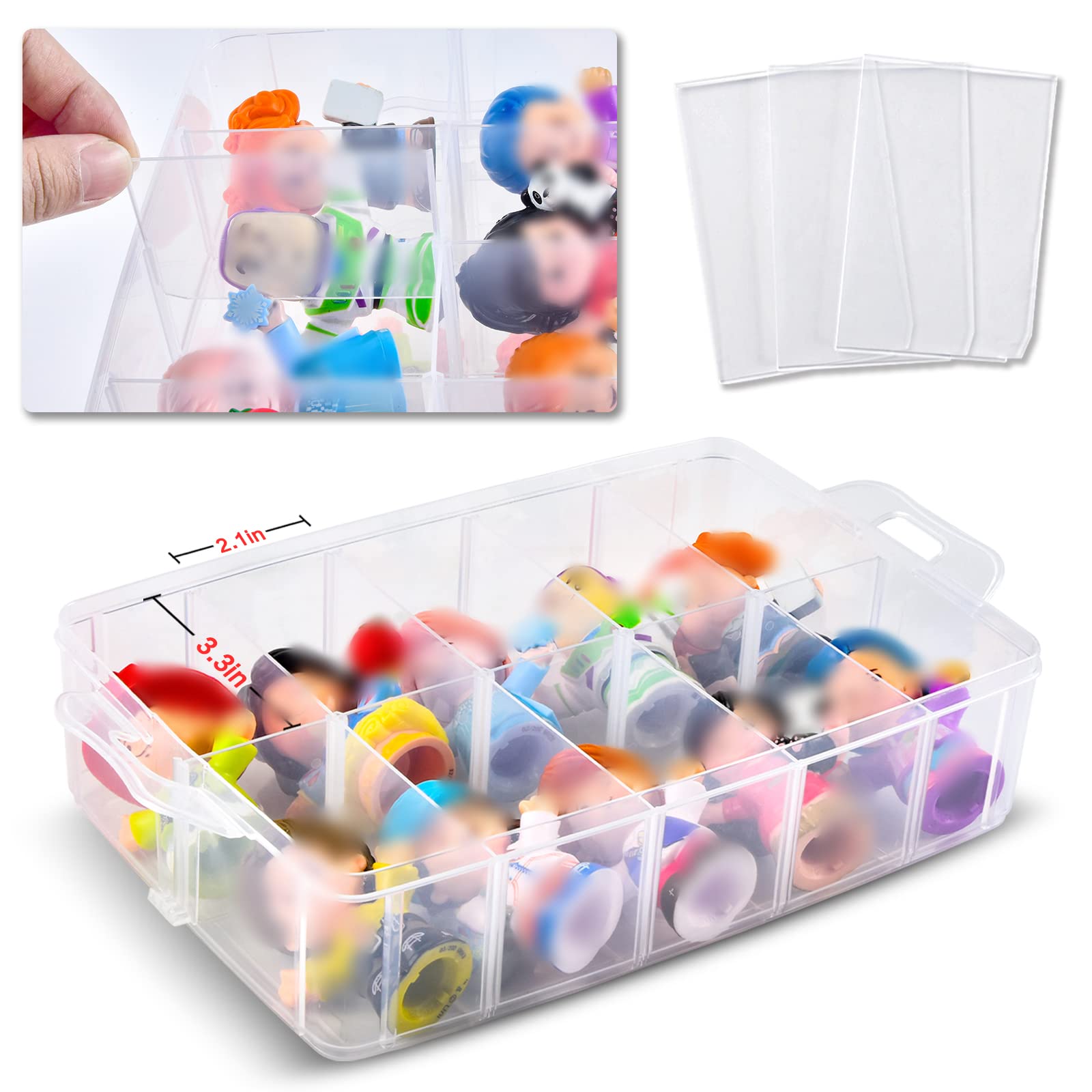 Xuerdon Case Compatible with Fisher-Price for Little People Collector Figures, Toy Storage Organizer Holder for Disney Frozen for Elsa & Friends/for