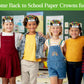 LIJUGITF 24pcs First Day of School Paper Crowns Adjustable Name Writing Hat