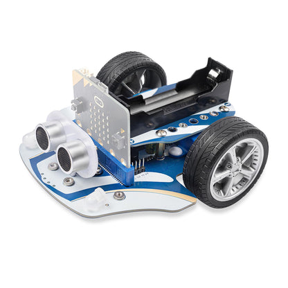 ELECFREAKS microbit Starter Kit Cutebot Pro DIY Programmable Robot Car Kit with 4 Line-Tracking Sensors and Encoded Motor, microbit Project Makecode