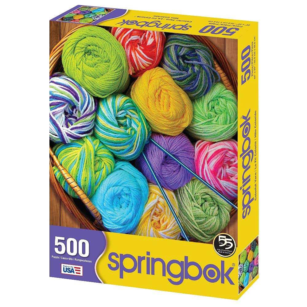Springbok's 500 Piece Jigsaw Puzzle Colorful Yarn - Made in USA