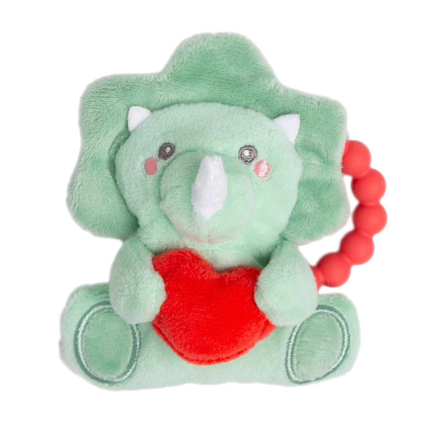 Pearhead Dinosaur Baby Teether, Silicone Teething Ring, BPA Free