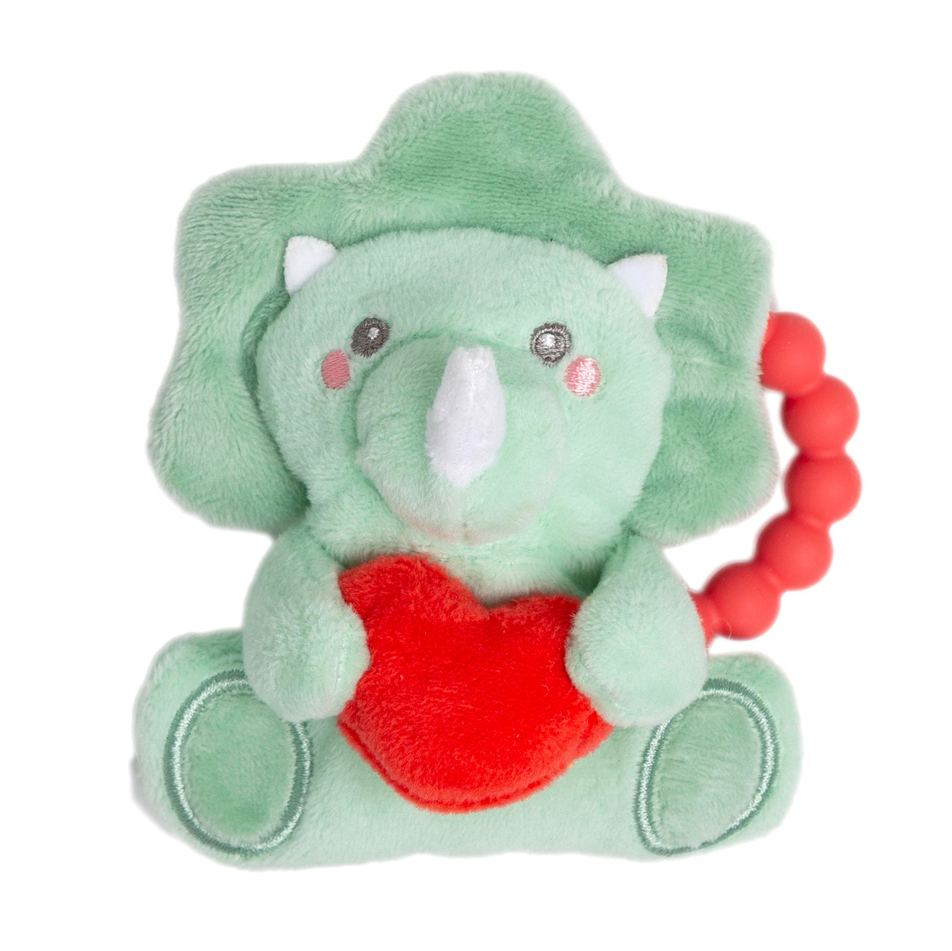 Pearhead Dinosaur Baby Teether, Silicone Teething Ring, BPA Free