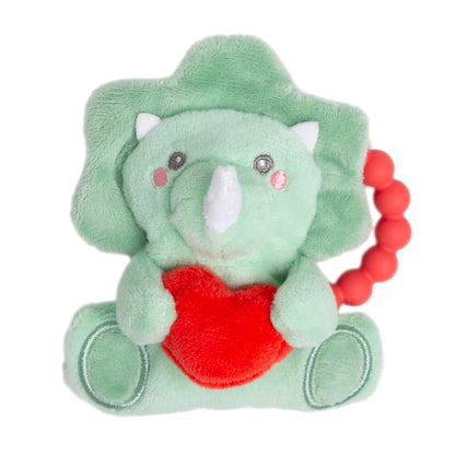 Pearhead Dinosaur Baby Teether, Silicone Teething Ring, BPA Free