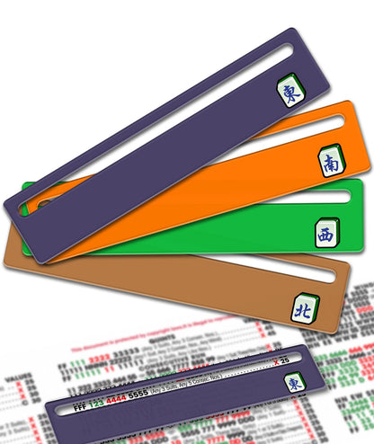 czzwak 4PC Mahjong Card Line Finder Strips - Bright Acrylic Strategy Tool for Beginners | Travel, Parties, Game Nights | Rules Helper & Accessories