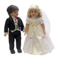 American Fashion World Bride Lace Wedding Dress w/ Roses + Pearls for 18-Inch Dolls | 2 Piece Set - Veil Included