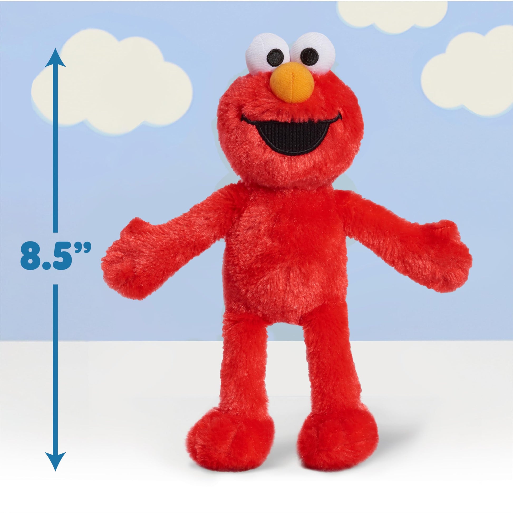 Sesame Street Friends 8-inch Elmo Sustainable Plush Stuffed Animal, Kids Toys for Ages 18 Month by Just Play