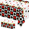 BASHLY 3-Pack Poker Tablecloths - 86”x51” Waterproof Plastic Casino Table Cover for Game Nights, Casino Themed Party Decoration, Playing Card