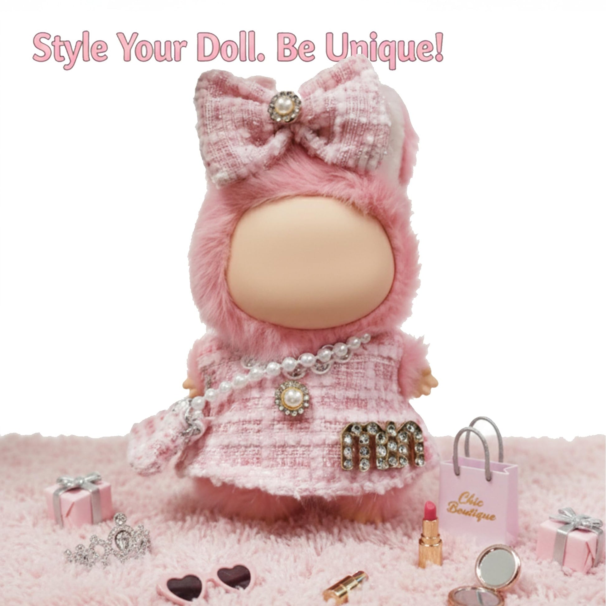 Clothes Compatible with Labubu mini 10cm Dolls, Cute Outfit Set with Fashion Accessories, Chic Style for Collectible Figures (No Doll)