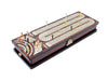 House of Cribbage - Continuous Cribbage Board/Box Inlaid in Rosewood/Maple : 4 Track - Side Drawers with Score Marking Fields for Skunks, Corners
