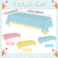 Broeify 3-Piece 54 x 108 Inch Summer Dessert Plastic Tablecloth - Blue, Yellow, Pink Sprinkle Design, Disposable Rectangle Table Cover for Birthday