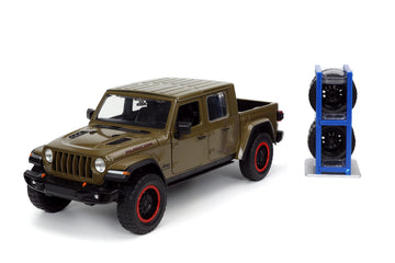 Jada Just Trucks 1:24 2020 Jeep Gladiator Die-cast Car Brown with Tire Rack, Toys for Kids and Adults