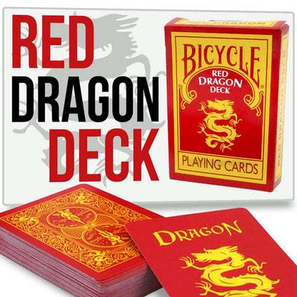 Bicycle Dragon Deck - Reverse Back Red Limited Edition Year of The Dragon Playing Cards