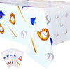 Inspireyee 4 Pack Baseball Themed Tablecloth, Disposable Plastic Table Cover Party Decorations, 51” x 86” Rectangle Table Cloth for Baseball or Sports
