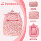 17cm Doll Bed, Miniature Bed with Pillow and Blanket Compatible with La Booooo Booooo Dolls, Doll House Furniture Accessories, Cherry Pattern