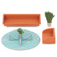 Lori - Mini Boy Doll & Toy Living Room Furniture - 6-Inch Boy Doll & Dollhouse Accessories - Sofa, Armchair, Coffee Table, Rug, Plants - Play Set