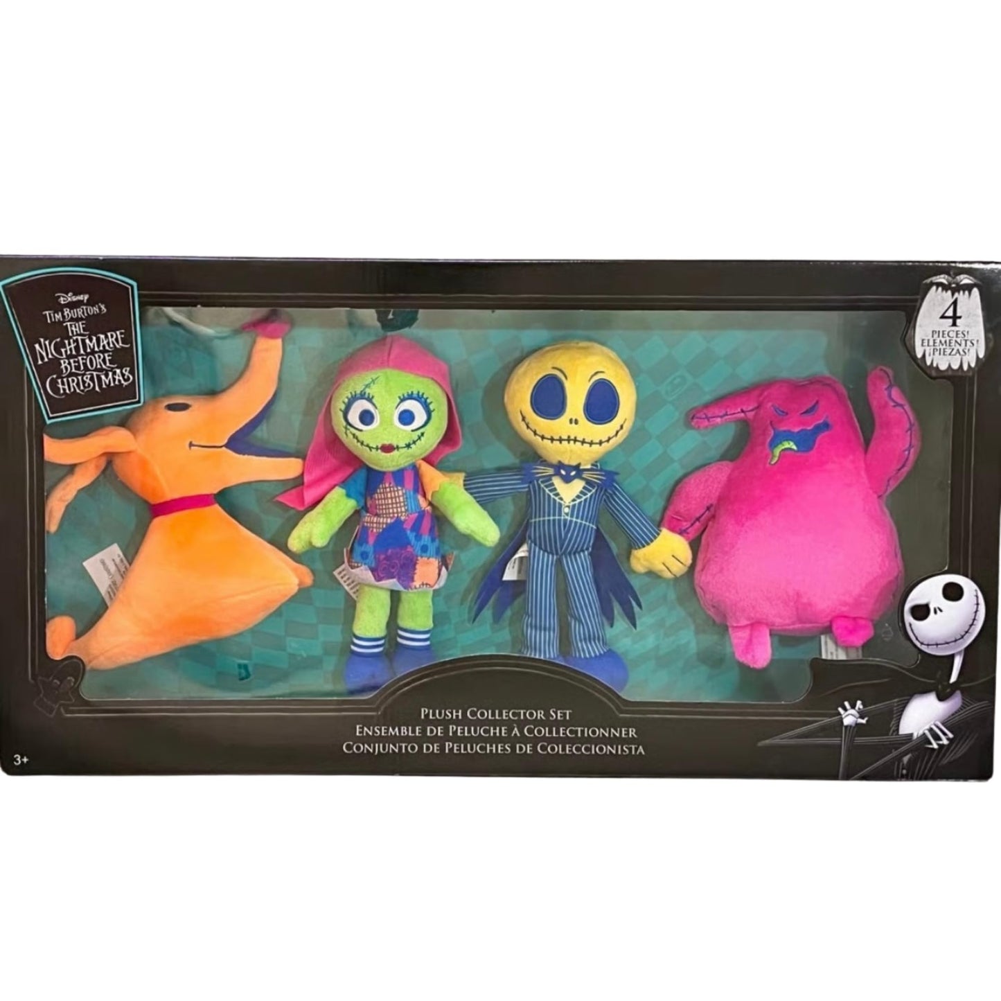 Disney Tim Burton's The Nightmare Before Christmas Neon Plush Collectors Set | Holiday 2024 Limited Edition | Neon Plush 4 Piece Set