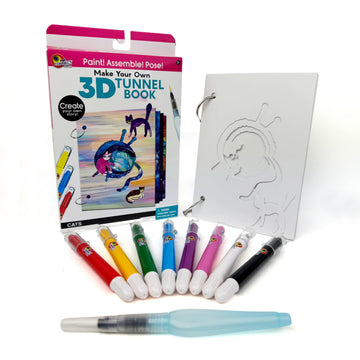 EyeConnect Crafts Make Your Own 3D Tunnel Book | Mini DIY Book Art & Craft Kit | Build, Paint & Draw Your Own Book with Mini Animals | Award-Winning
