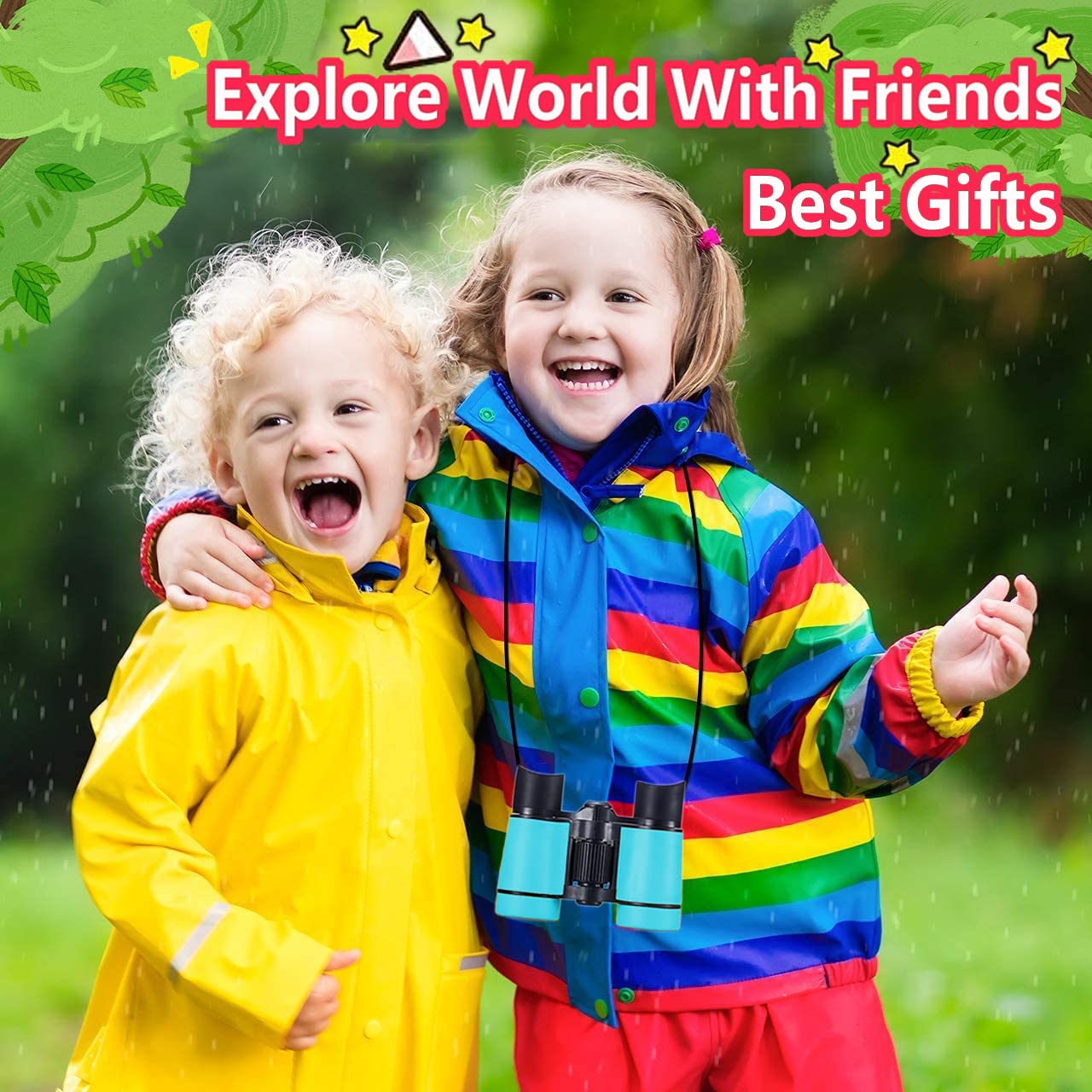 ARTOMIDE Kids Binoculars Ages 3-12 with Compass & Whistle