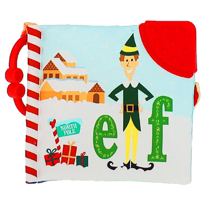 Kids Preferred Elf Soft Book - Peek-a-Boo Flap, Crinkle, BPA Free Teether Corner, On-The-Go Clip, Colorful Pages, Ages 0 Months and up, 5 in