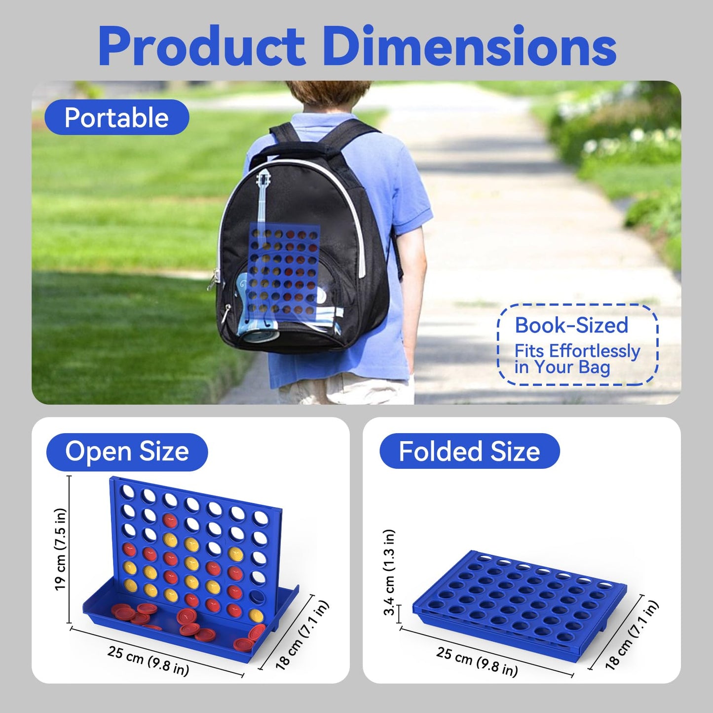 Pup Go 4 in a Row Connect Board Games for Kids 3-12, Family Games, Outdoor Games for Adults and Familty, 2 Players Travel Game, Party Game, All-in-1
