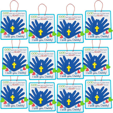 Fun Express Religious Father's Day Handprint Poem Craft Kit Makes 12 - Sunday School Crafts for Kids Ages 4-8 | Christian Crafts & Bible Activities |