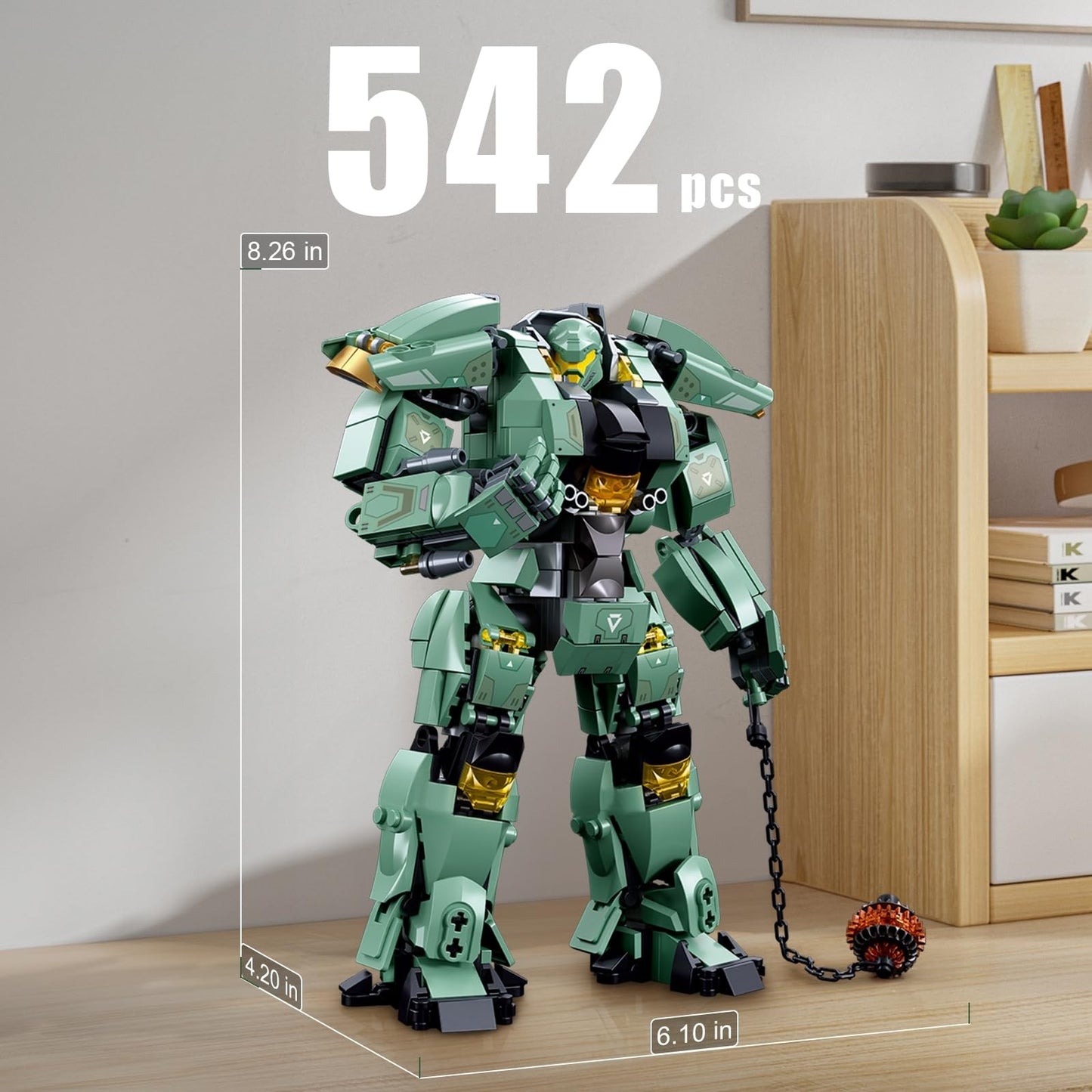 HIGH GODO Wheel Hammer Mech Robot Transforming Building Blocks Set for Adults, City Warrior Justice Hero Soldier Mech Model Building Kit, Cool