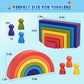 BOZE SUPOD Wooden Toys, Montessori Toys for Kids 3 4 5 6+Years Old Boys Girls Rainbow Stacking Blocks Set Preschool Activites Educational Toy Gifts