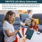 JOSMAX 150 Pcs Life Story Interview Kit Cards, Family Conversation Card, Life Story Interview Kit, Get to Know Parents and Grandparents for Family