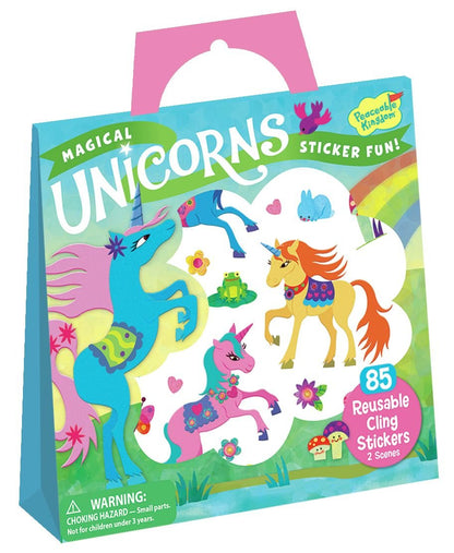 Peaceable Kingdom Magical Unicorns Sticker Fun! Reusable Sticker Tote
