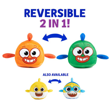Baby Shark's Big Show! Reversible William Plush Flips Into Captain Kelp - Stuffed Animal Fish - Cute Plushies for Kids