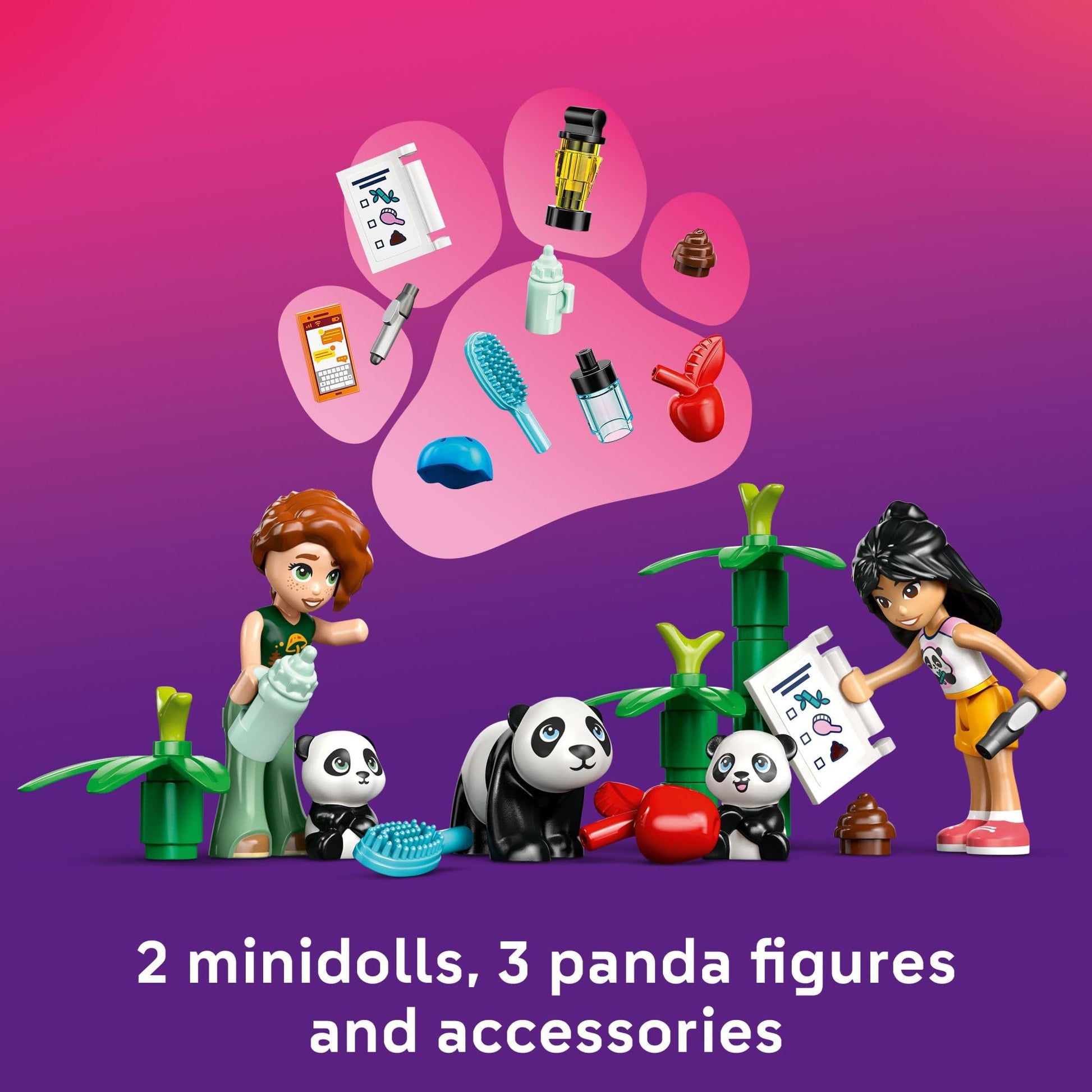 LEGO Friends Panda Sanctuary Animal Care Building Toy - Playset for Girls & Boys, Ages 7+ - Gift Idea for Birthdays - W/ 2 Minifigures & Panda Toys