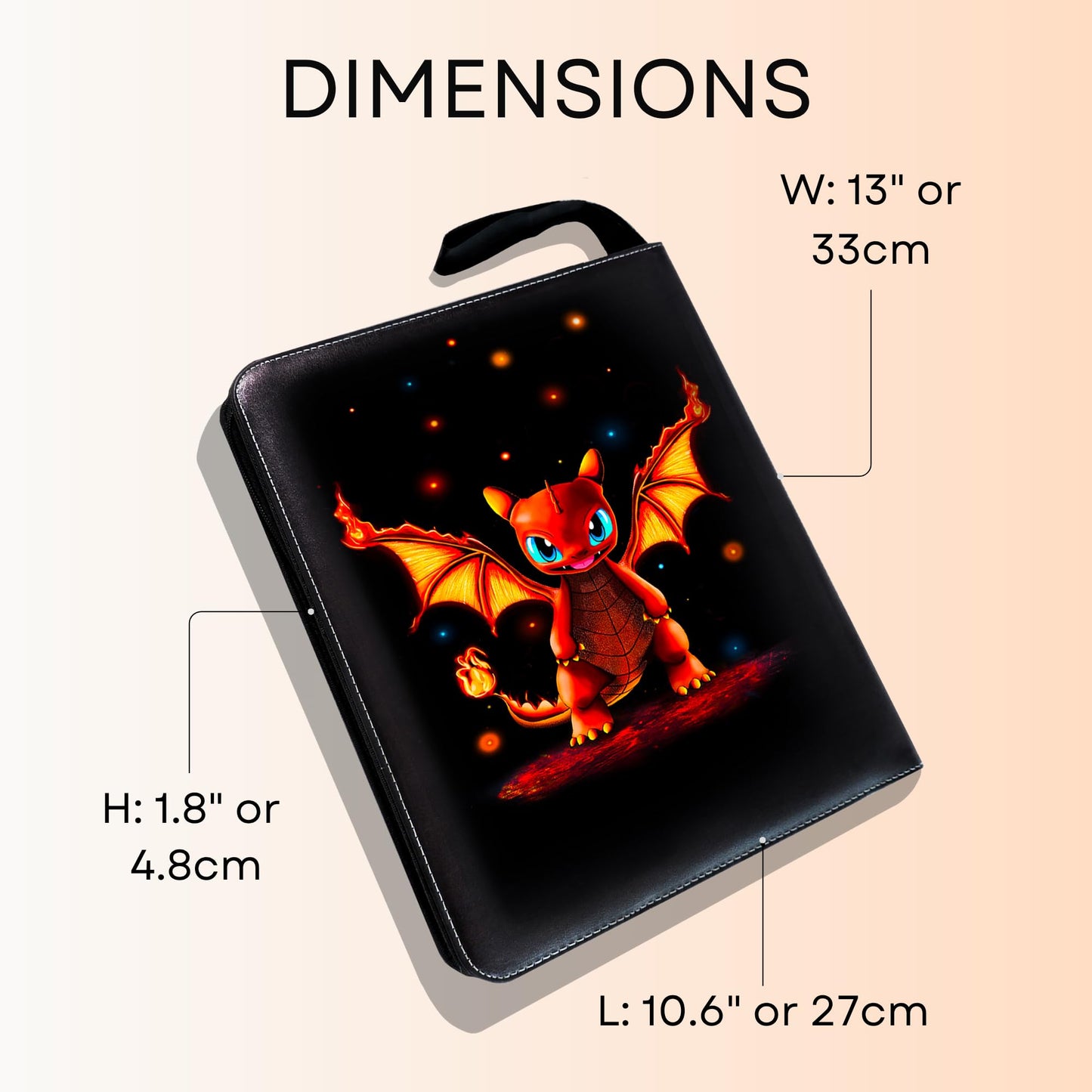 Bindablu Trading Card Binder | Premium Card Album for TCG & Sports Cards | 3-Ring Zipper Binder with Removable Sleeves for Standard Size Cards | Boys