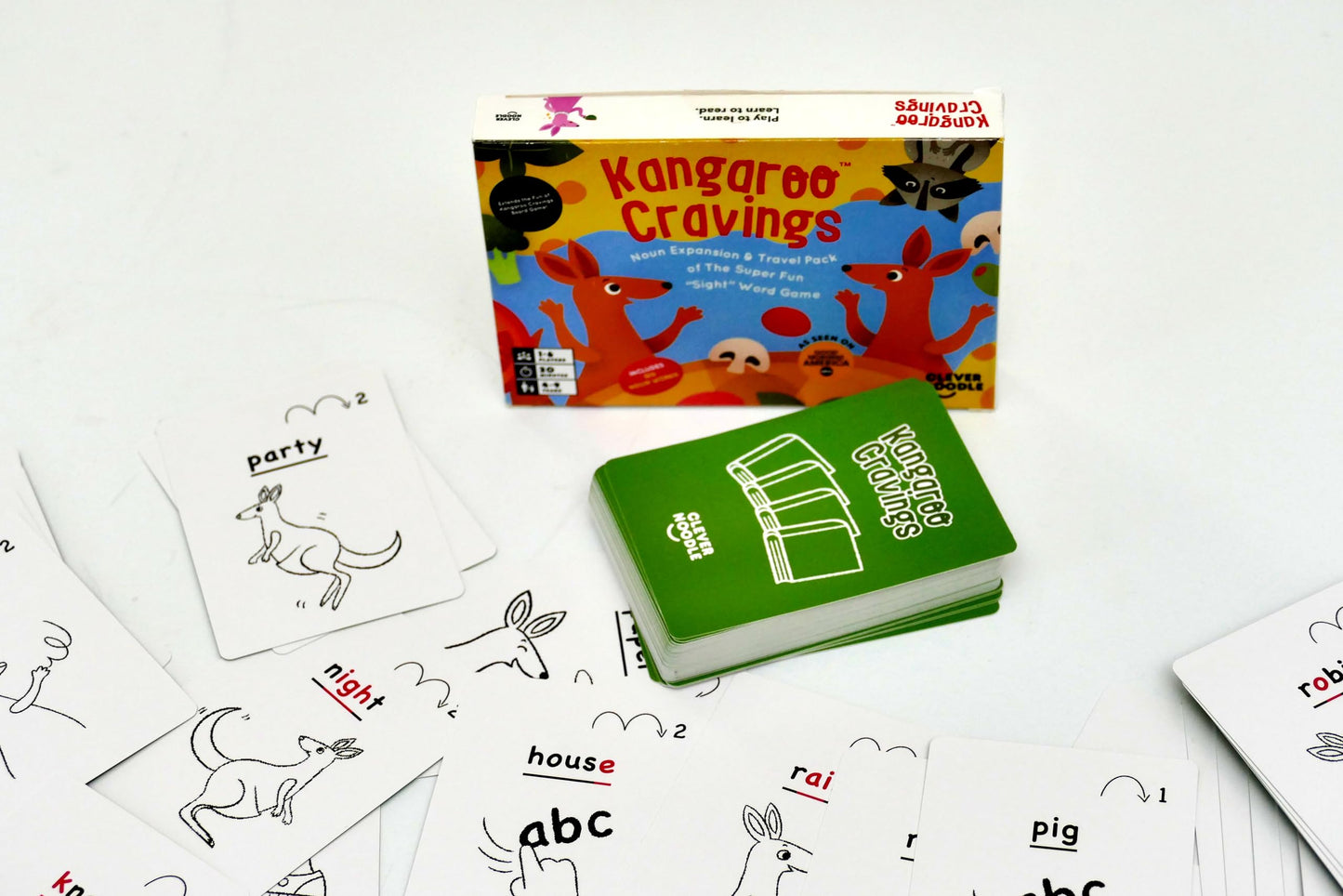 Kangaroo Cravings Noun Expansion Pack - Learn to Read 100 Noun Word Cards - Fun Learning Resources & Word Game for Kids Ages 4-9 - Parent and Teacher