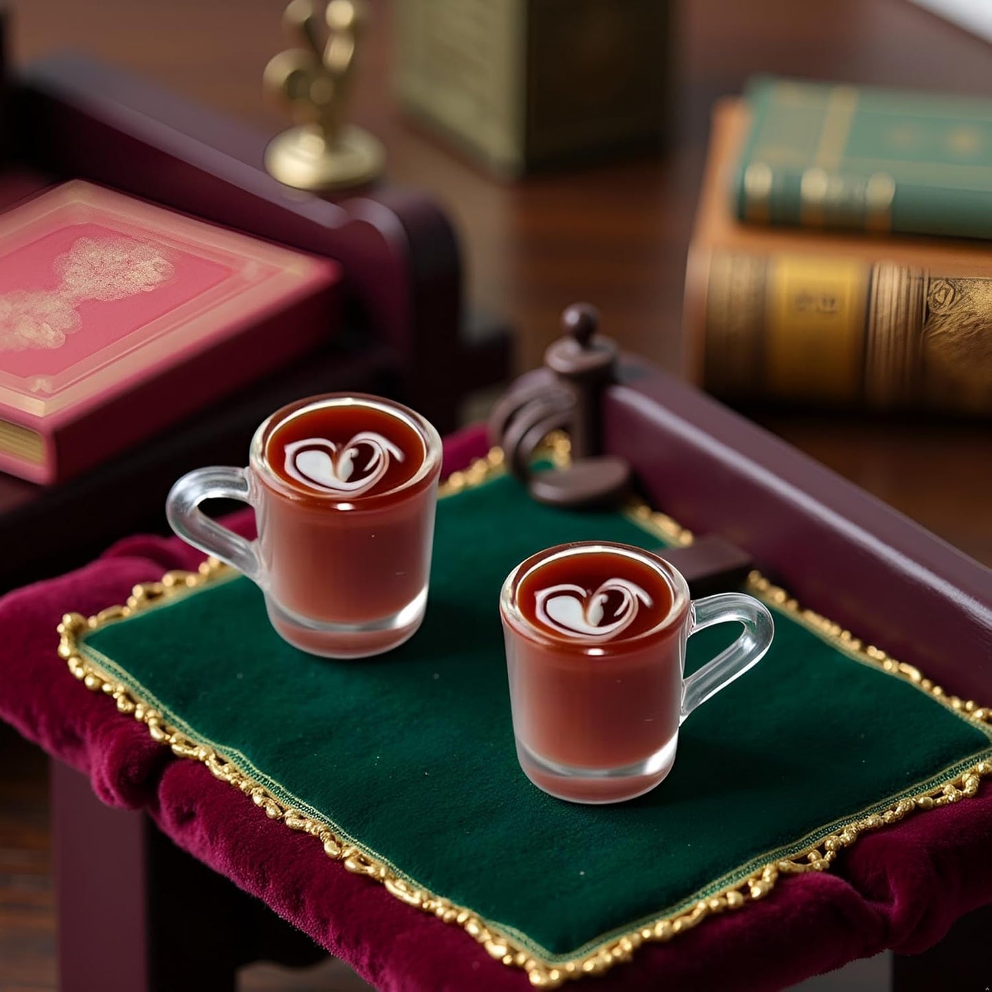 2Pcs Miniature Coffee Cups Model Dollhouse Ornament Dollhouse Decoration Mini Doll House Decor Accessories