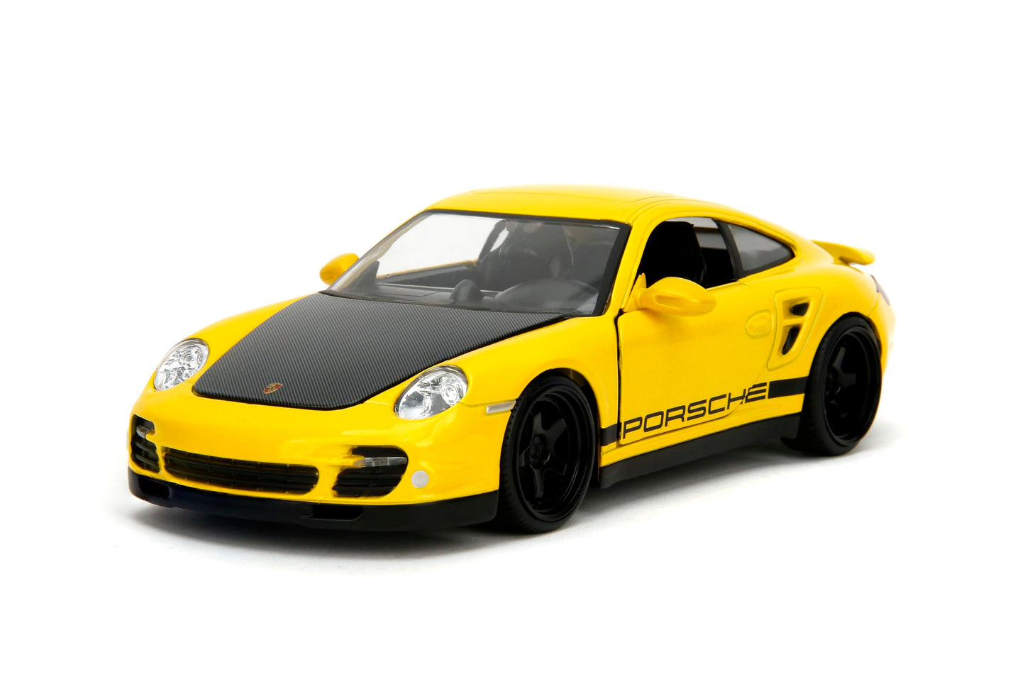Jada Hyper-Spec 1:24 2007 Porsche 911 Turbo 997 Die-Cast Car, Toys for Kids and Adults(Yellow)