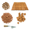 Cayway 150 PCS Mini Red Wall 50 PCS Mini Red Roof Tiles Model Building with Tool Set