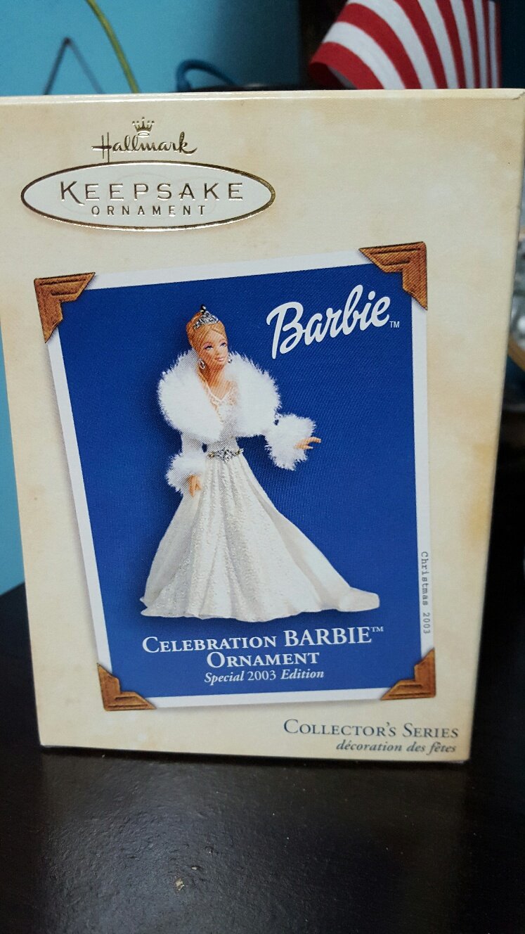 Barbie Hanging Ornament - Celebration Barbie - Fourth in Series 2003 (QX2459)