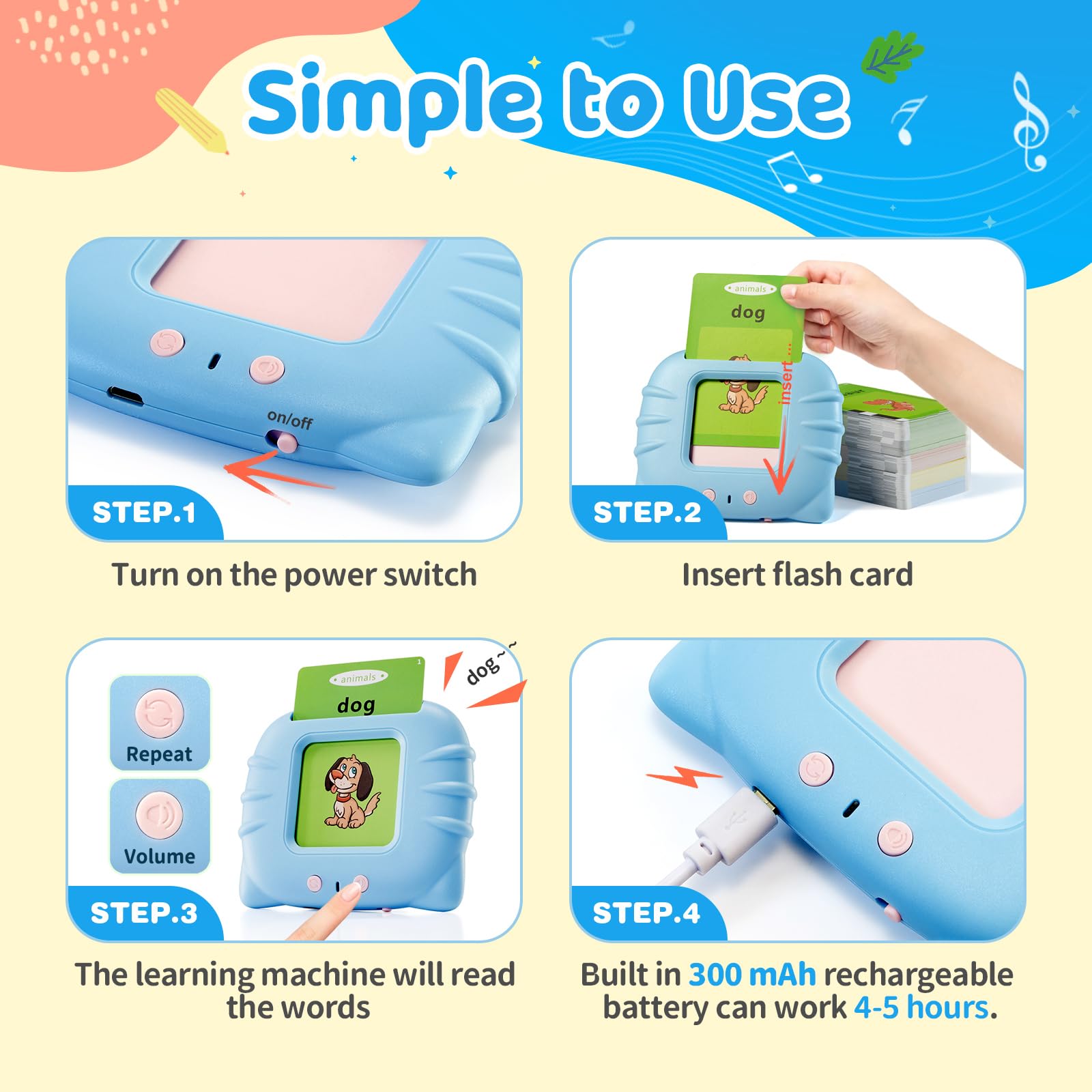 TimingSXD Spanish Flash Cards for Kids,Bilingual Flash Cards for Toddler/Beginning - ABC,Numbers,Colors,Shapes,Español/English Talking