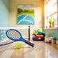 Blue and Green Miniature Tennis Racket Set, 1/12 Scale Accessories, Mini Racket Set, Small Tennis