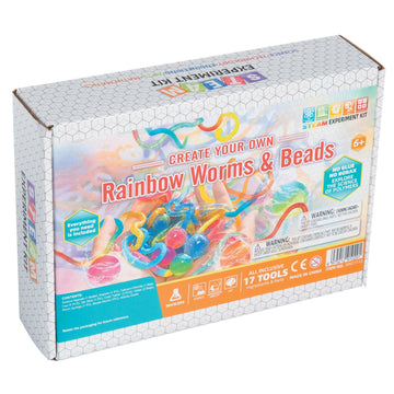 Fun Express Rainbow Worms & Beads Slime Kit - Create Colorful Slime with Rainbow & Beads - Explore Creativity with Worms & - Colorful Slime Making Kit