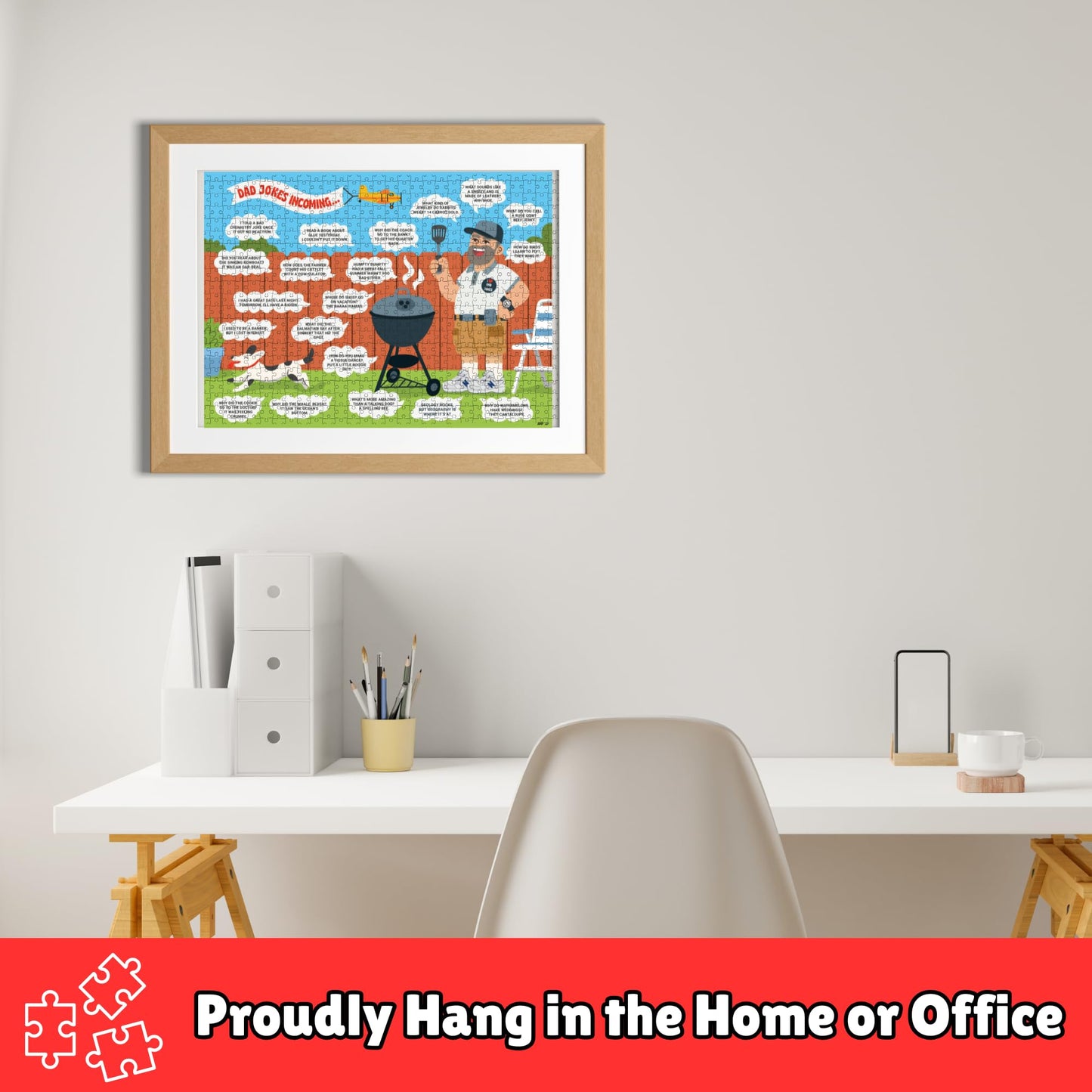 Dad Gifts - 500 Piece Dad Joke Puzzle - Jigsaw Puzzles for Adults, 40th, 50th, 60th Birthday Gift Ideas, Fun Gift for Fathers Day