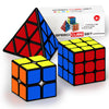 Speed Cube Set,Vdealen Magic Cube Set of 2x2x2 3x3x3 Pyramid Smooth Puzzle Cube
