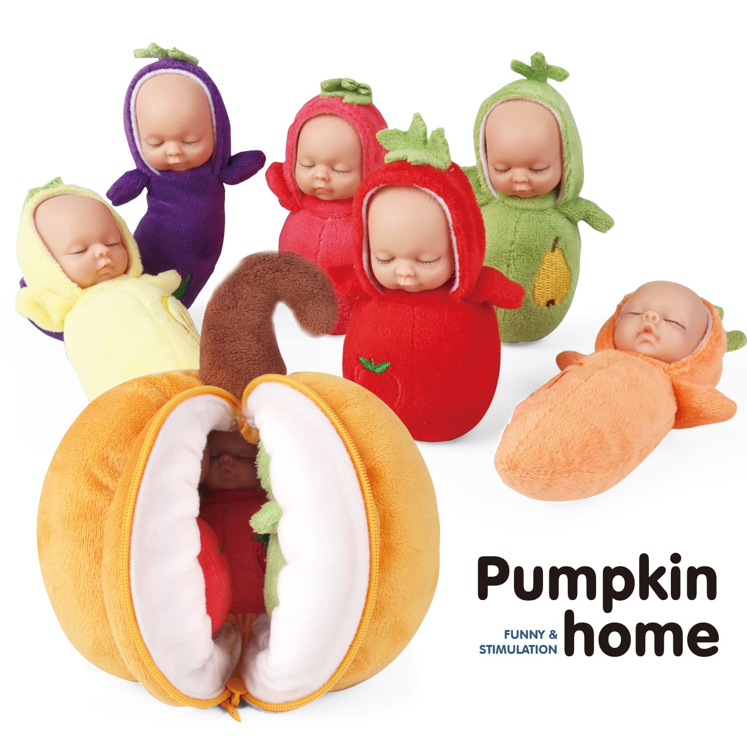 Enjoyin 4 inch Mini Baby Doll Playset Includes 6 Soft Baby Dolls and a Storage Bag Realistic Looking Small Baby Dolls Set for Toddlers