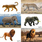 BOLZRA 65PCS Safari Animals Figures Toys, Realistic Plastic Jungle Zoo Wild Animals with Fence Building Blocks Storage Box Christmas Birthday Gift