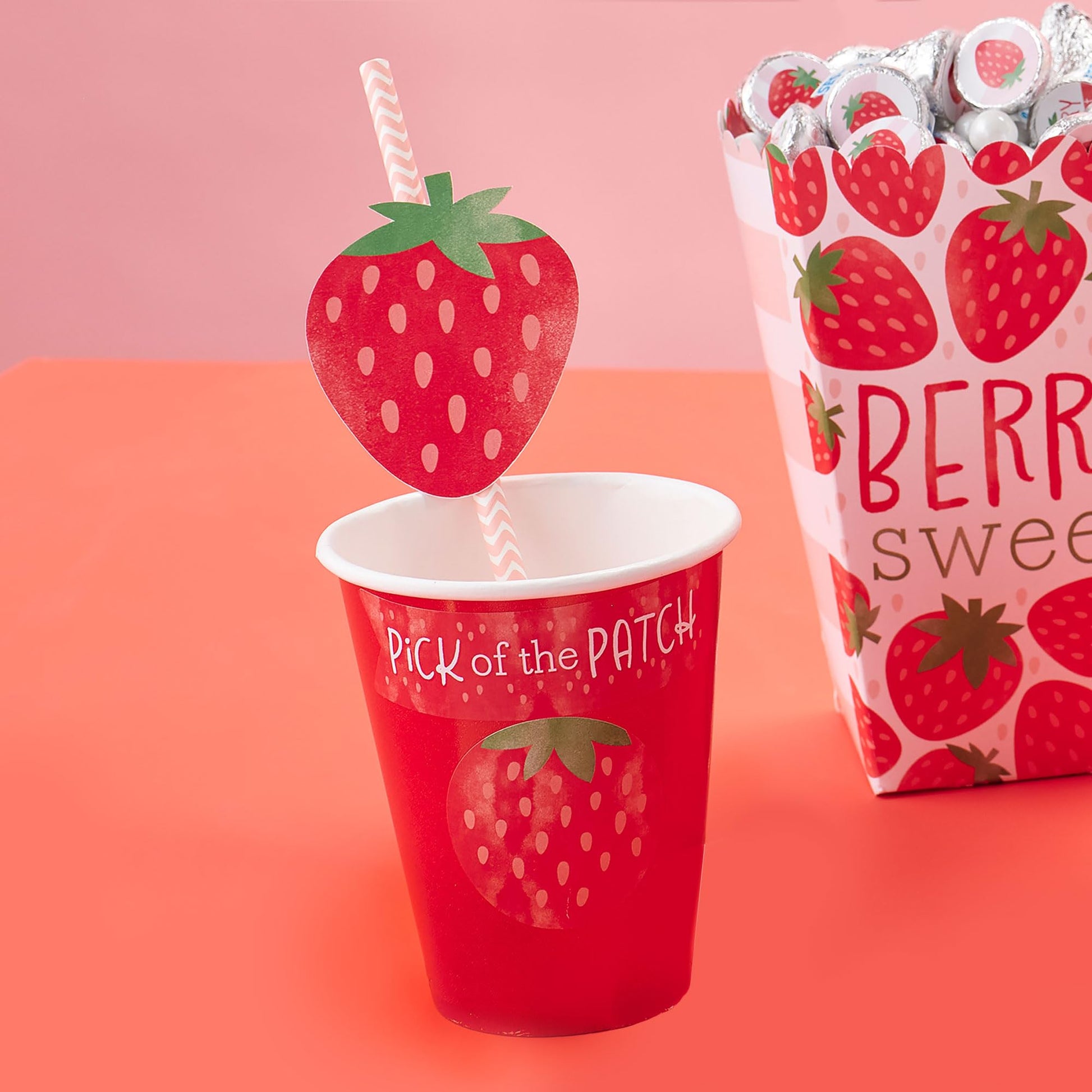 Big Dot of Happiness Berry Sweet Strawberry - Fruit Themed Birthday or Baby Shower Party Favor Sticker Set - 12 Sheets - 120 Stickers
