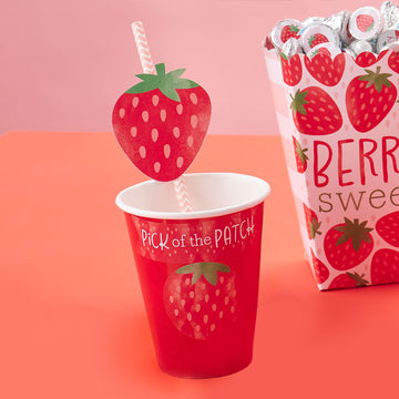 Big Dot of Happiness Berry Sweet Strawberry - Fruit Themed Birthday or Baby Shower Party Favor Sticker Set - 12 Sheets - 120 Stickers
