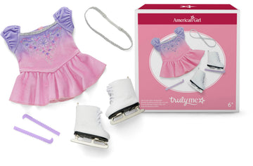 American Girl, Truly Me, Spin in Style Figure-Skating Outfit, Doll Clothes, for 18-inch Dolls, 4pcs, Ages 6+