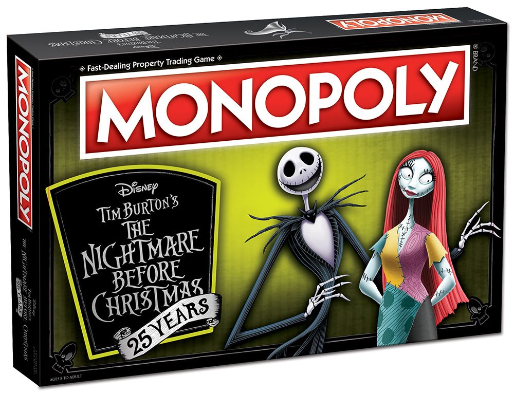 Monopoly Disney Nightmare Before Christmas 25 Years Board Game | 25th Anniversary Collector's Edition | Collectible Monopoly Tokens