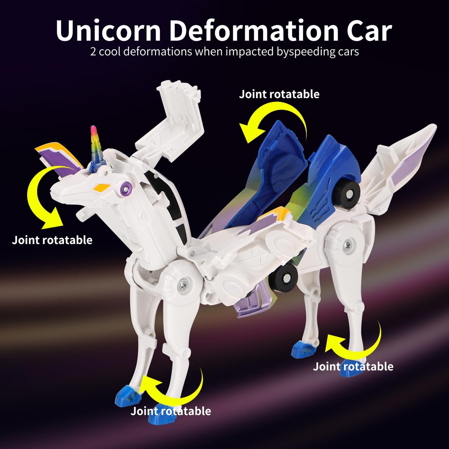 Car Toy transformable Unicorn, Sports car Collision Magic Unicorn, Children's transformable car Robot Suitable for Boys and Girls